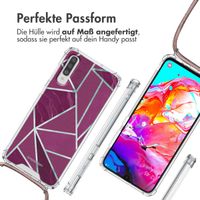 imoshion Design Hülle mit Band Samsung Galaxy A70 - Bordeaux Graphic