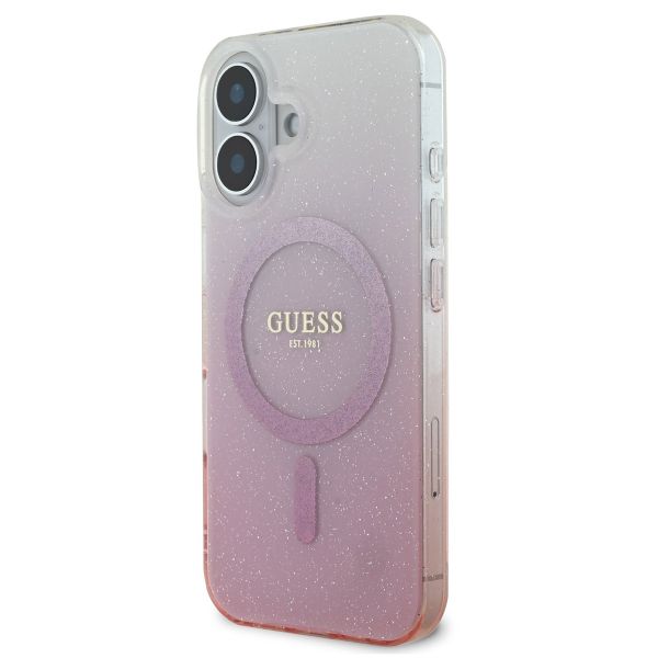 Guess MagSafe IML Glitter Gradient Case Apple iPhone 16 - Pink