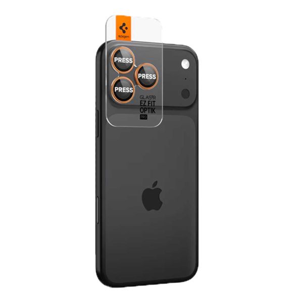 Spigen GLAStR Kamera Schutzglas 2er Pack für das Apple iPhone 17 Pro / 17 Pro Max / 16 Pro / 16 Pro Max / 15 Pro / 15 Pro Max / 14 Pro / 14 Pro Max - Orange