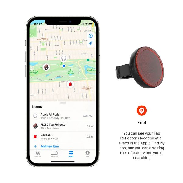 Fixed Fixed Tag Reflector - Bluetooth Tracker für iOS - Schwarz