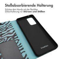 imoshion Design Klapphülle Samsung Galaxy A14 (5G/4G) - Black Blue Stripes