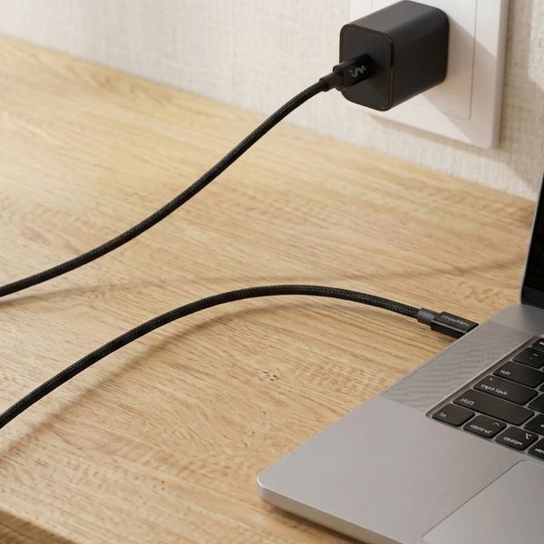 imoshion Braided USB-C-zu-USB-C-Kabel 100 W - 0,5 Meter - Schwarz