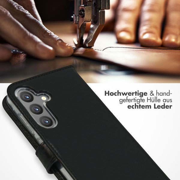 Selencia Echtleder Klapphülle Samsung Galaxy S24 - Schwarz