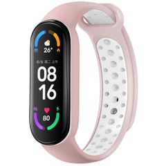 imoshion Silikonband Sport für das Xiaomi Mi Band 5 / 6 - Rosa / Weiß