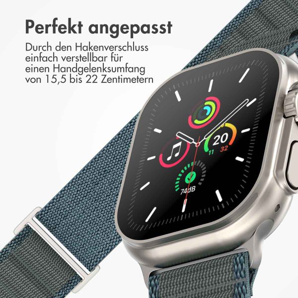 imoshion Nylon Alpine Armband für das  Apple Watch Series 1 t/m 11 / SE / Ultra (44/45/46/49 mm) - Blau