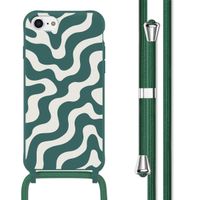 imoshion Silikonhülle design mit Band für das Apple iPhone SE (2022 / 2020) / 8 / 7 - Petrol Green Groovy