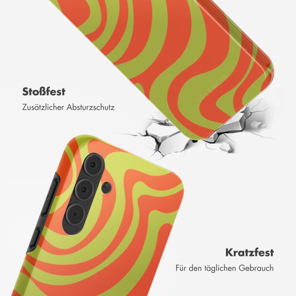 Selencia Vivid Back Cover Samsung Galaxy A55 - Wavy Swirl Orange Fern