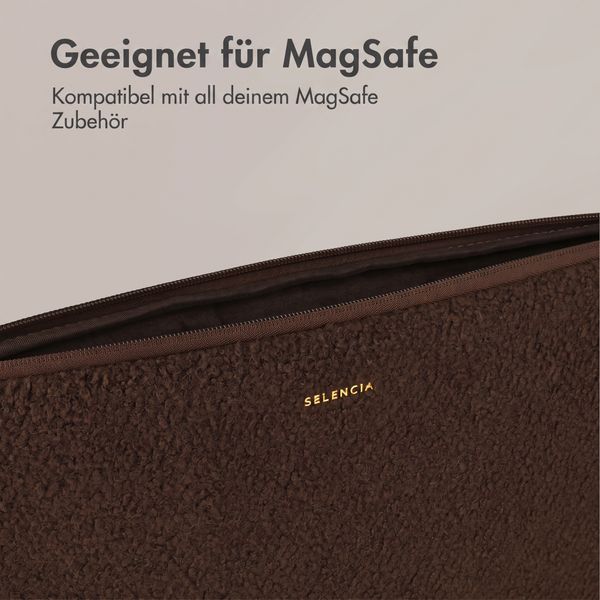 Selencia Teddy Laptop Hülle 13-14 Zoll - Laptop Sleeve - Choco Brown