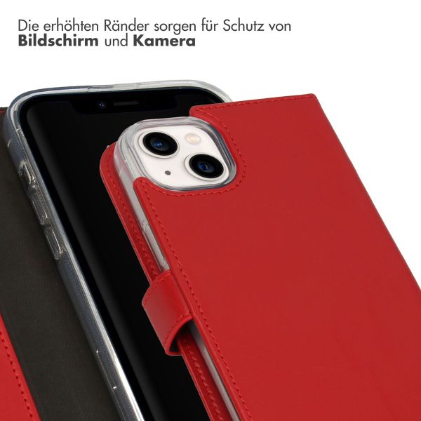 Selencia Echtleder Klapphülle Apple iPhone 14 Plus - Rot