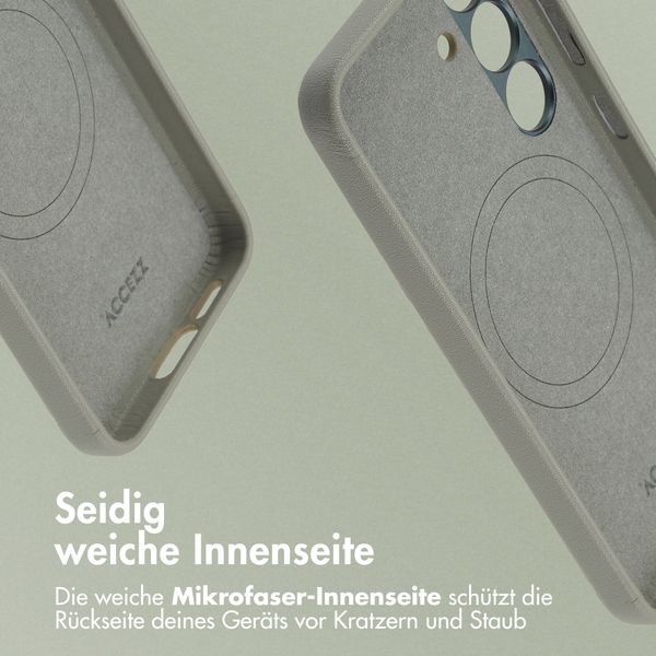 Accezz MagSafe Leather Backcover Samsung Galaxy S25 - Light Grey