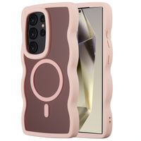 Selencia Wavy Backcover mit MagSafe Samsung Galaxy S24 Ultra - Soft Pink