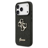 Guess 4G Metal Logo Back Cover mit Glitter Apple iPhone 17 Pro - Schwarz