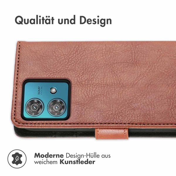 imoshion Luxuriöse Klapphülle Motorola Edge 40 Neo - Braun
