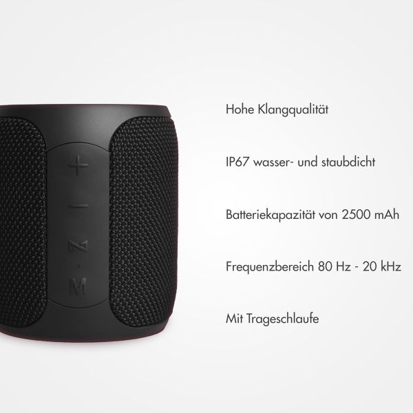 Selencia AquaPlay Bluetooth-Lautsprecher - Drahtloser Lautsprecher - Wasserdicht - Black