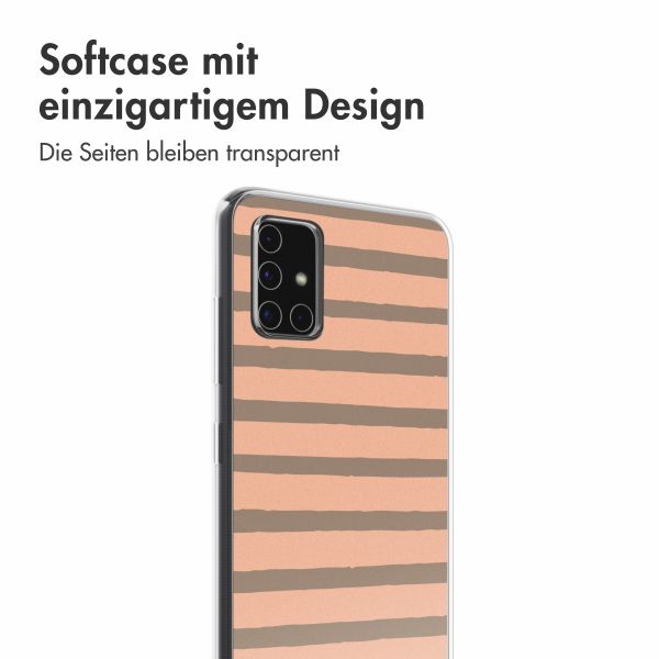 imoshion Design Hülle Samsung Galaxy A51 - Striped Peach Reverse