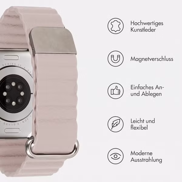 imoshion Magnetisches Kunstlederarmband für Apple Watch | 38/40/41/42 mm - Beige