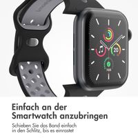 imoshion Sportarmband⁺ für die Apple Watch Series 1 bis 10 / SE / Ultra (2) (44/45/46/49 mm) - Größe S/M - Black & Anthracite