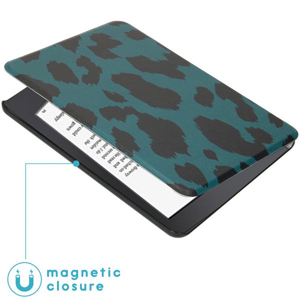 imoshion Design Slim Hard Case Sleepcover für das Amazon Kindle Paperwhite 4 (2018) - Green Leopard