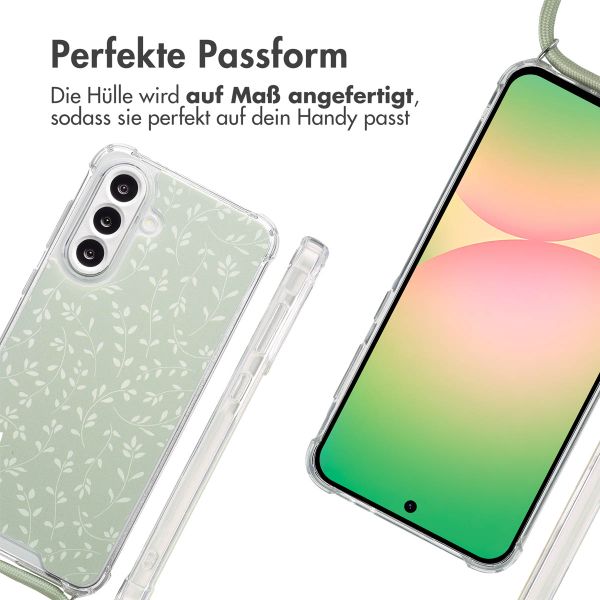 imoshion Design Hülle mit Band Samsung Galaxy A56 - Smoke Green Flowers