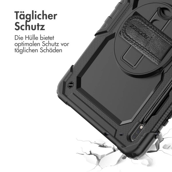 Accezz Robustes Back Cover mit Schultergurt Samsung Galaxy Tab S8 Plus / S7 Plus / S7 FE 5G - Schwarz