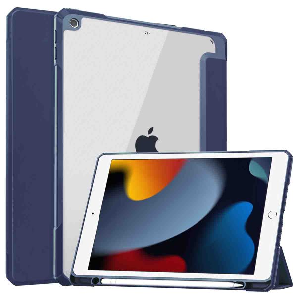 imoshion Trifold Hardcase Klapphülle Apple iPad 9 (2021) 10.2 Zoll / iPad 8 (2020) 10.2 Zoll / iPad 7 (2019) 10.2 Zoll - Dunkelblau