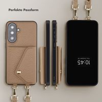 Selencia Sera HandyHülle mit Kordel und Umschlag-Kartenhalter Samsung Galaxy A37 (5G) - Taupe