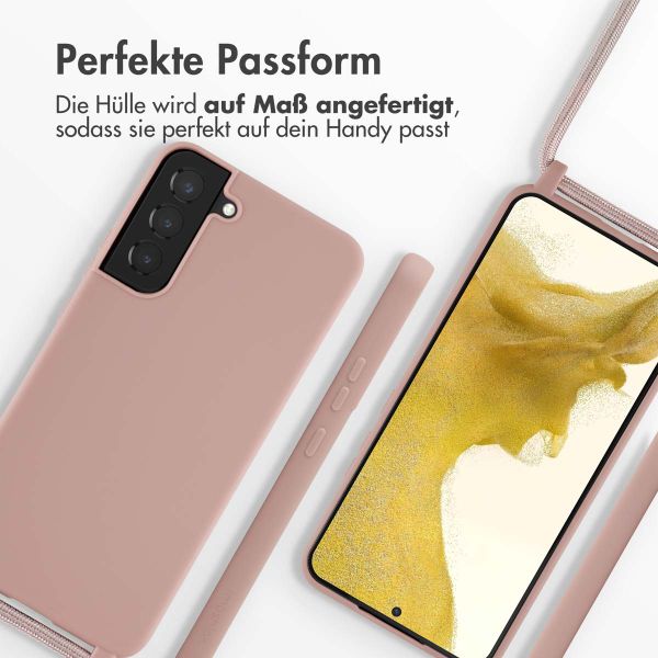 imoshion Silikonhülle mit Band für das Samsung Galaxy S22 Plus - Sand Pink