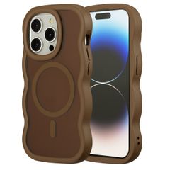Selencia Wavy Backcover mit MagSafe Apple iPhone 14 Pro - Mocha Brown