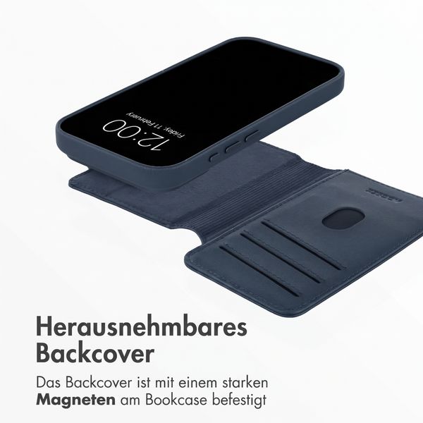 Accezz 2-in-1 Klapphülle aus Leder mit MagSafe Apple iPhone 18 Pro / 17 Pro - Nightfall Blue