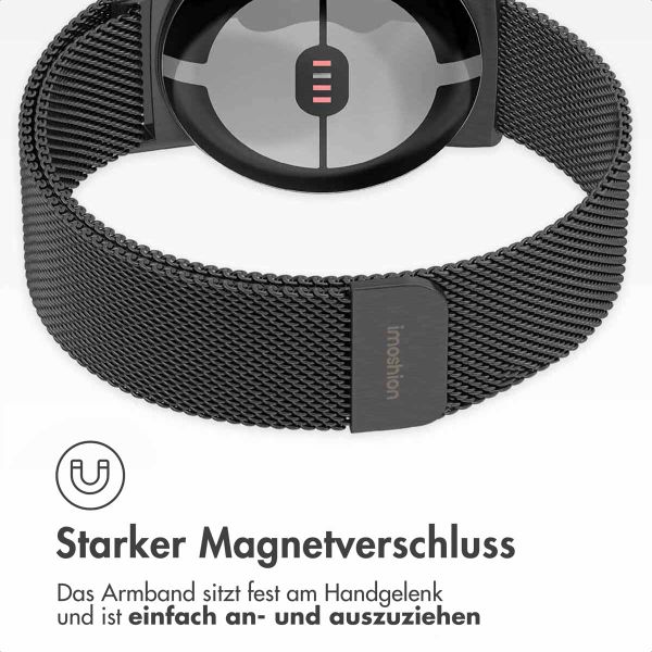 imoshion Magnetisches Milanaise Armband für Google Pixel Watch 3 / 4 (45 mm) - Schwarz