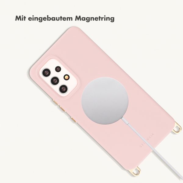 Selencia Rivièra Backcover mit MagSafe mit abnehmbaren Haken Samsung Galaxy A53 - Sorbet Pink