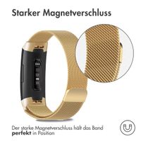 imoshion Magnetisches Milanaise Armband für das  Fitbit Charge 3 / 4 - Gold
