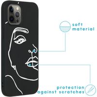 imoshion Design Hülle iPhone 12 Pro Max - Abstraktes Gesicht - Weiß