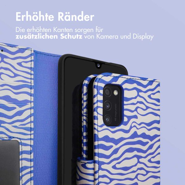 imoshion ﻿Design Klapphülle für das Samsung Galaxy A41 - White Blue Stripes