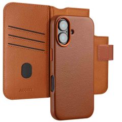 Accezz 2-in-1 Klapphülle aus Leder mit MagSafe für das iPhone 16  - Sienna Brown