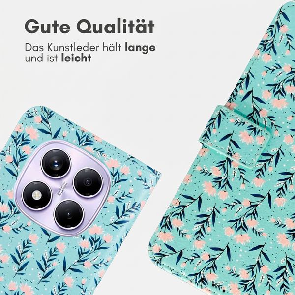 imoshion Design Klapphülle Xiaomi Redmi Note 14 Pro (4G) - Blue Flowers