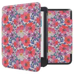 imoshion Design Slim Hard Case Klapphülle Kobo Clara Colour / BW - Flower Watercolor