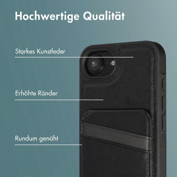imoshion Backcover mit Kartenfach und Ständer Apple iPhone 17e / 16e - Schwarz