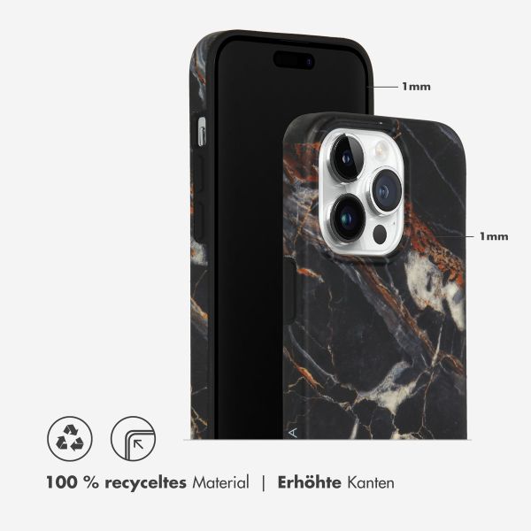Selencia Aurora Fashion Back Case für das Apple iPhone 14 Pro - ﻿Strapazierfähige Hülle - 100 % recycelt - Schwarzer Marmor