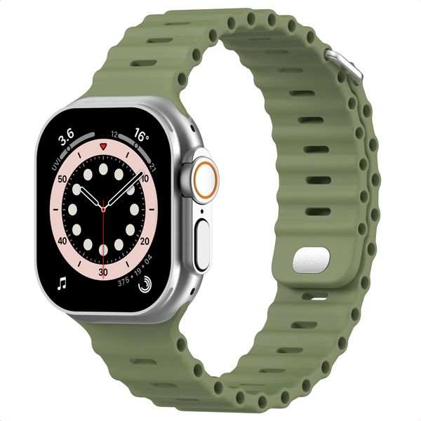 Accezz Ocean Armband für Apple Watch Series 1 - 9 / SE (38/40/41 mm) | Series 10 / 11 (42 mm) - Khaki
