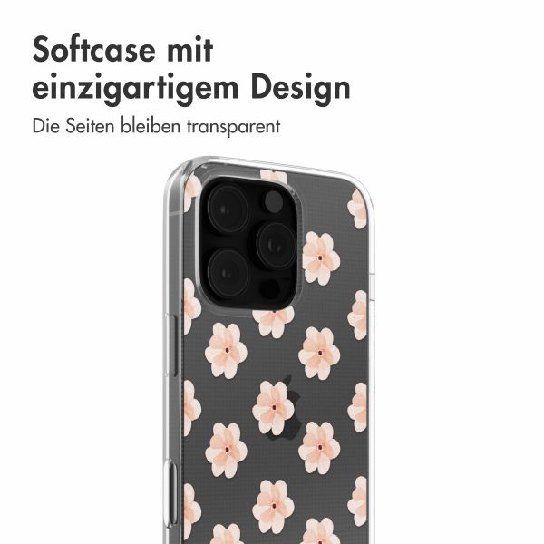 imoshion Design Hülle Apple iPhone 16 Pro - Floral Peach