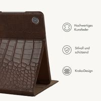 Selencia Croco Klaphülle Samsung Galaxy Tab A11 Plus / A9 Plus - Choco Brown