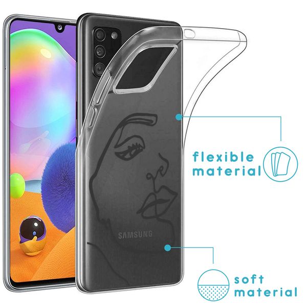 imoshion Design Hülle Galaxy A31 - Abstraktes Gesicht - Schwarz