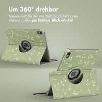 imoshion 360° drehbare Design Klapphülle Apple iPad 11 (2025) 11 Zoll A16 / iPad 10 (2022) 10.9 Zoll - Green Flowers