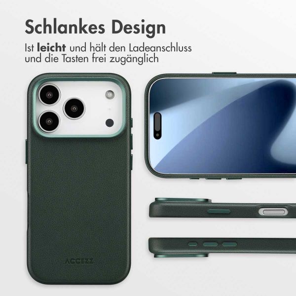 Accezz MagSafe Leather Backcover Apple iPhone 17 Pro - Cedar Green