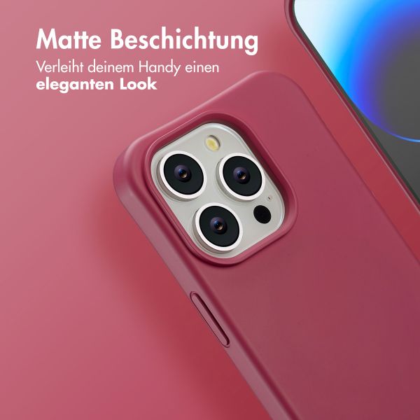 imoshion Color Backcover mit abnehmbarem Handykette und MagSafe Apple iPhone 14 Pro - Raspberry