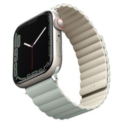 Uniq Revix doppelseitiges Armband für die Apple Watch Series 1 bis 9 / SE (38/40/41 mm) | Series 10 (42 mm) - Salbei/Beige