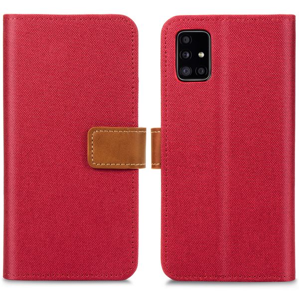 imoshion Luxuriöse Canvas-Klapphülle Samsung Galaxy A51 - Rot