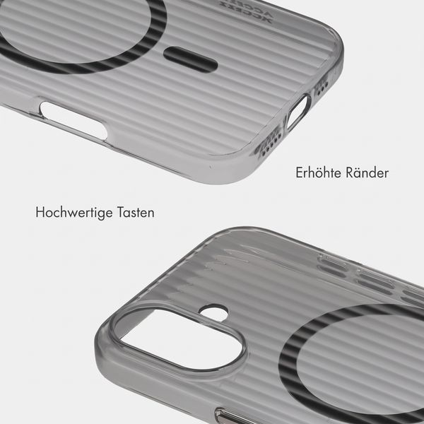 Accezz Lite Backcover mit MagSafe | Fluted | Apple iPhone 16 - Schwarz