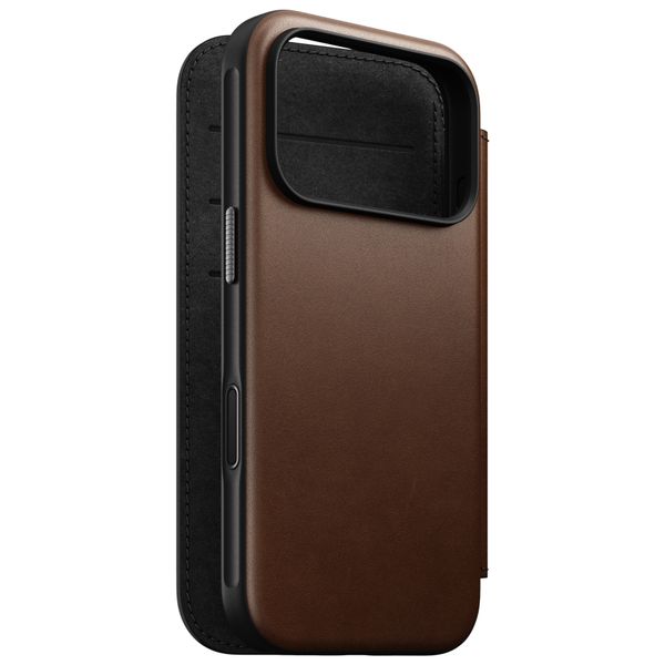 Nomad Modern Leather Folio Klapphülle Apple iPhone 18 Pro / 17 Pro - Brown
